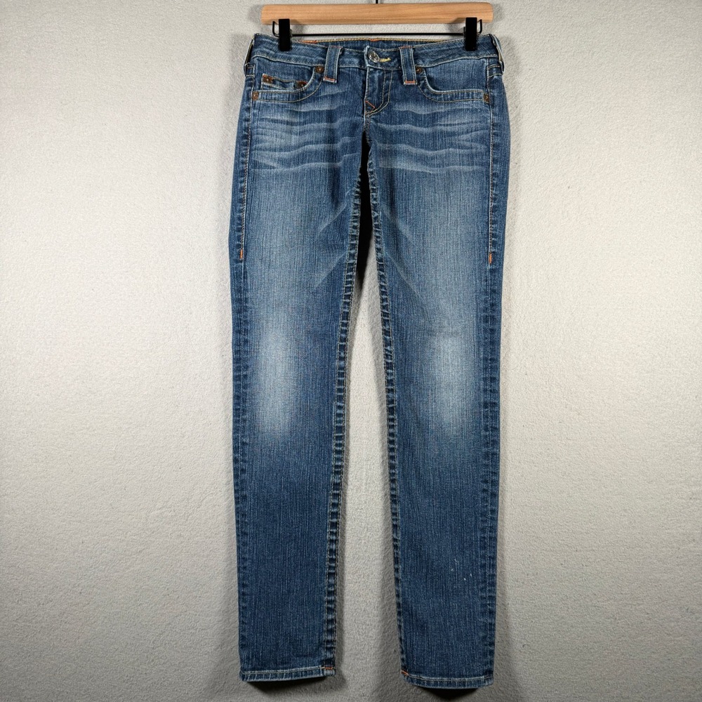 True Religion Stella Skinny Jeans Blue Medium Wash WJC 39230MC Size 26